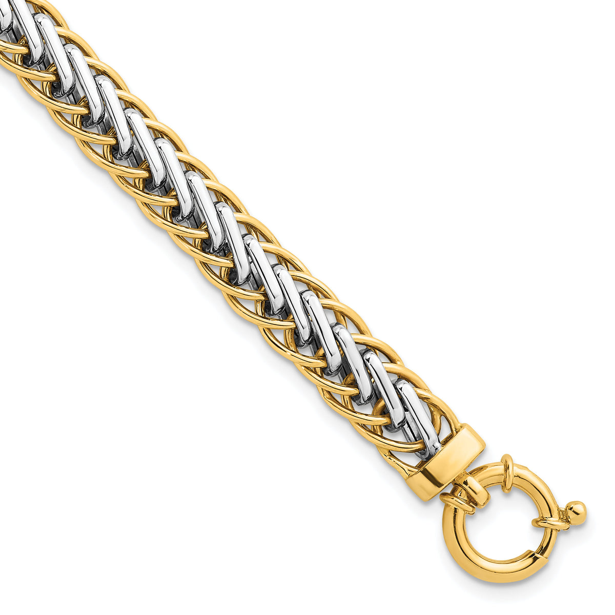 14k Two-tone Polished Fancy Link Bracelet-SF3189-7.5