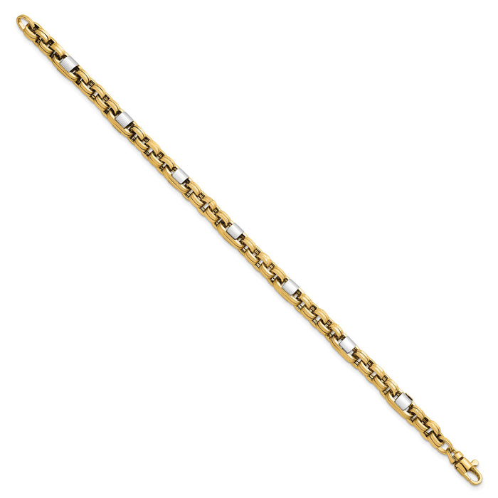 14k Two-tone Polished 7.5in Link Bracelet-SF3190-7.5