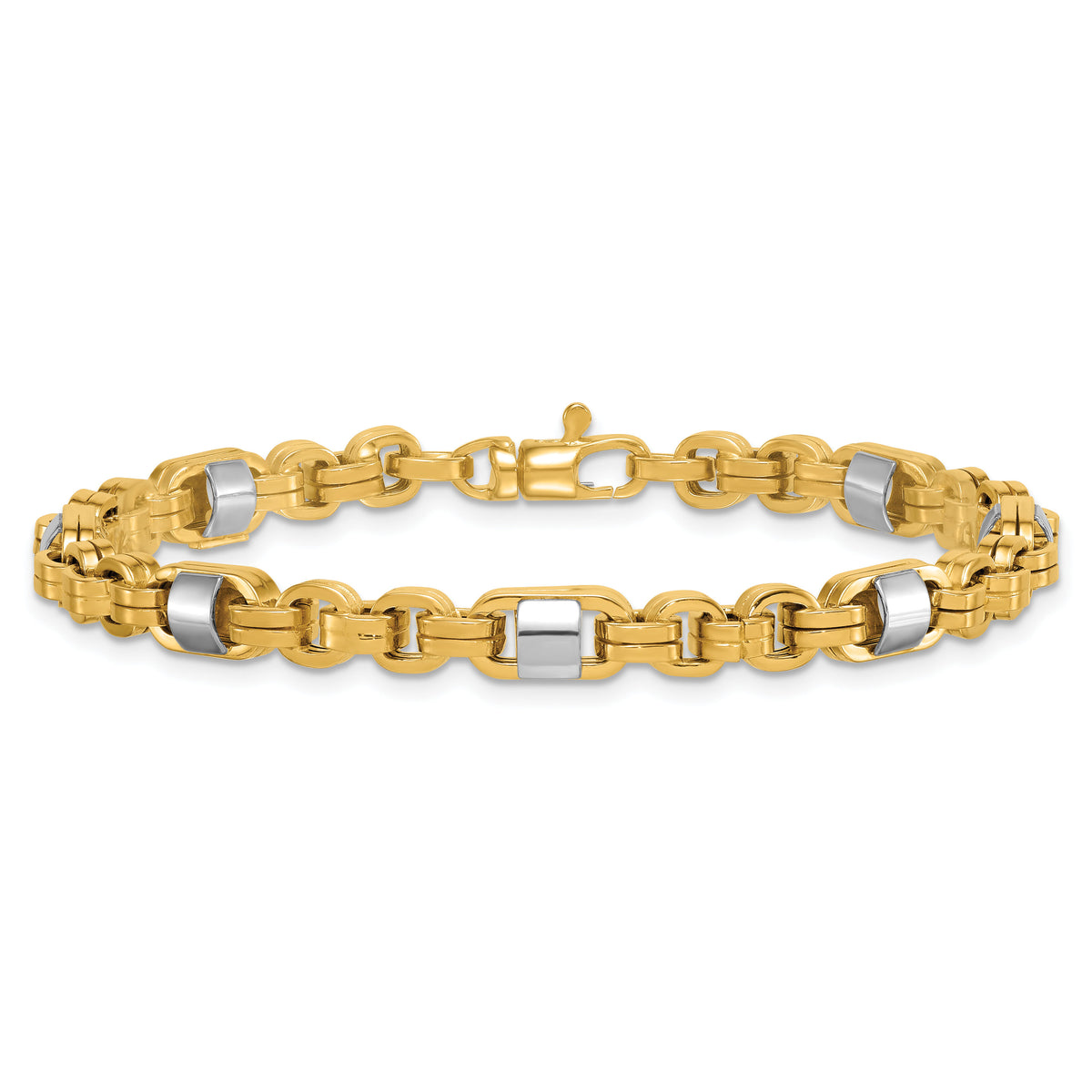 14k Two-tone Polished 7.5in Link Bracelet-SF3190-7.5