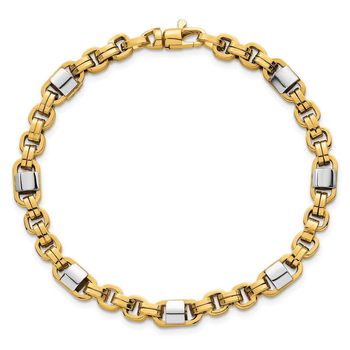 14k Two-tone Polished 7.5in Link Bracelet-SF3190-7.5