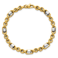14k Two-tone Polished 7.5in Link Bracelet-SF3190-7.5