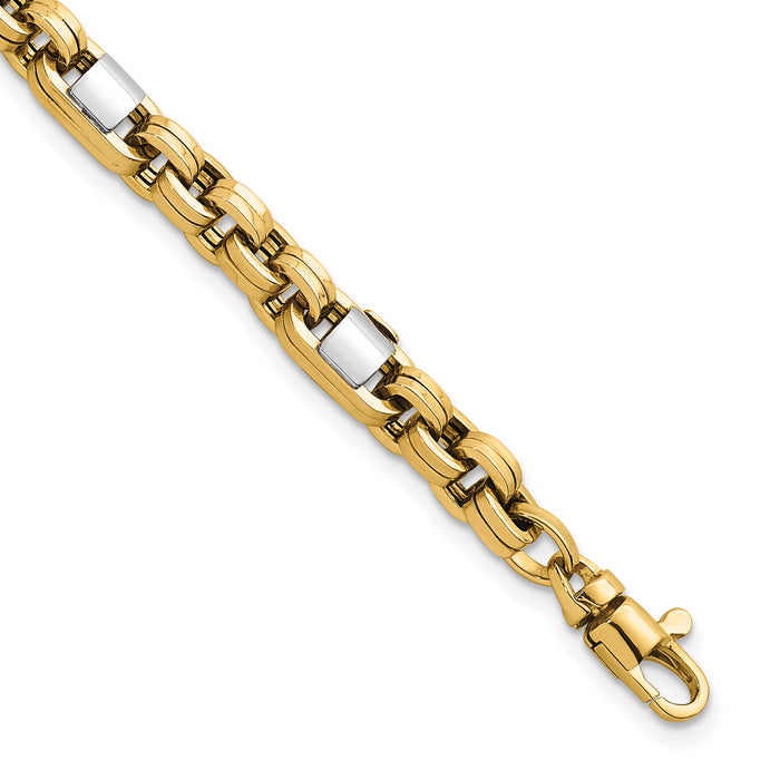 14k Two-tone Polished 7.5in Link Bracelet-SF3190-7.5