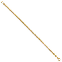 14k Textured Twisted Fancy Beaded 3mm Bracelet-SF3194-7.75
