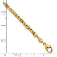 14k Textured Twisted Fancy Beaded 3mm Bracelet-SF3194-7.75