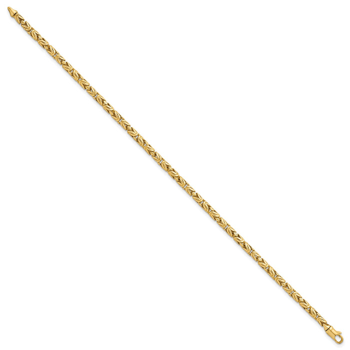 14k Polished Rounded Byzantine Link 7.5in Bracelet-SF3195-7.5