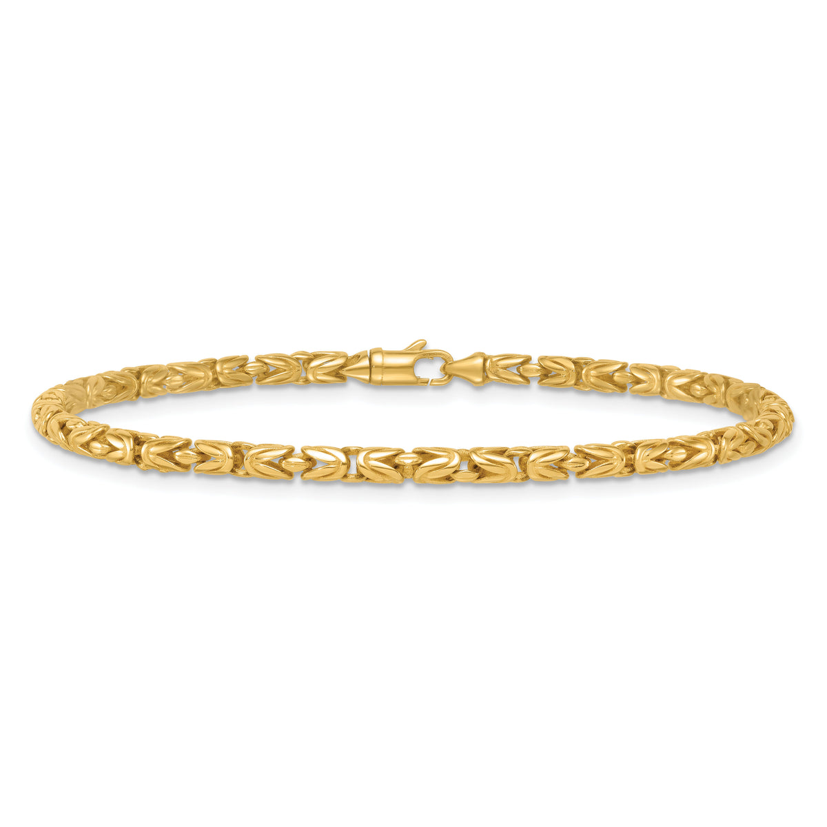 14k Polished Rounded Byzantine Link 7.5in Bracelet-SF3195-7.5