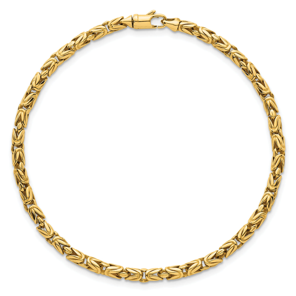 14k Polished Rounded Byzantine Link 7.5in Bracelet-SF3195-7.5