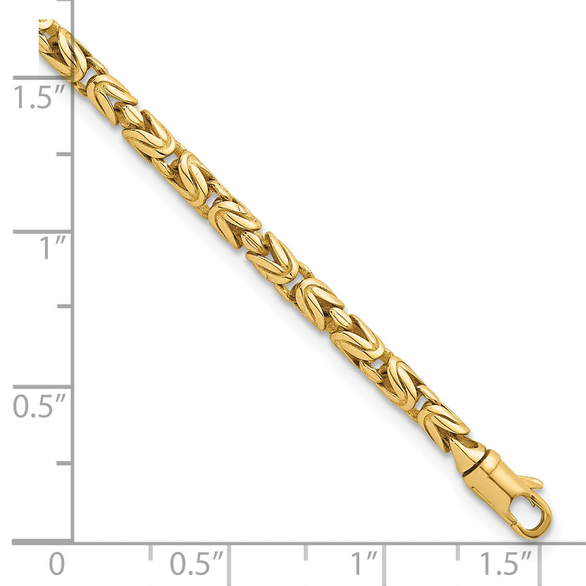 14k Polished Rounded Byzantine Link 7.5in Bracelet-SF3195-7.5