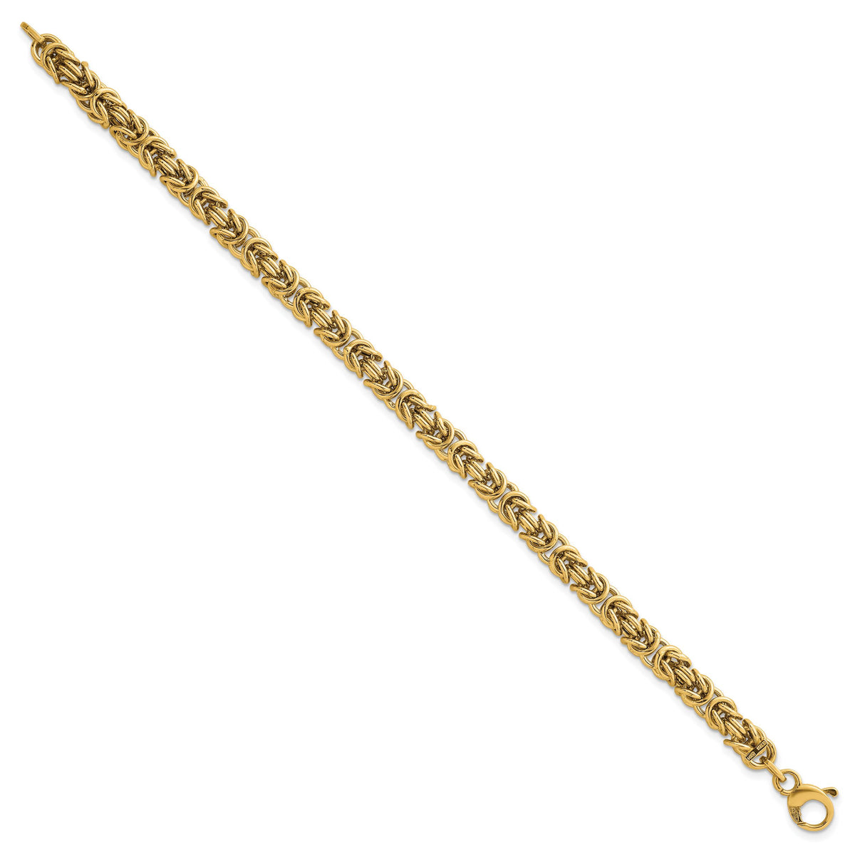 14K Polished 7.5in Rounded Byzantine Link Bracelet-SF3196-7.5