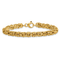 14K Polished 7.5in Rounded Byzantine Link Bracelet-SF3196-7.5
