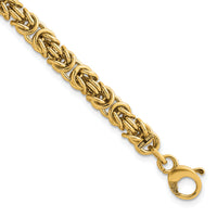 14K Polished 7.5in Rounded Byzantine Link Bracelet-SF3196-7.5