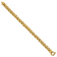 14k Polished 7.5in Knife Edge Byzantine Link Bracelet-SF3197-7.5