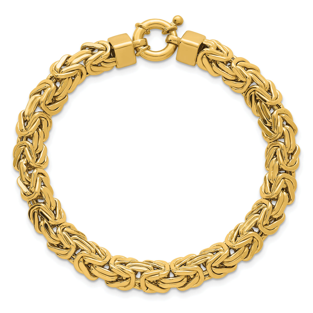 14k Polished 7.5in Knife Edge Byzantine Link Bracelet-SF3197-7.5