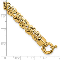 14k Polished 7.5in Knife Edge Byzantine Link Bracelet-SF3197-7.5