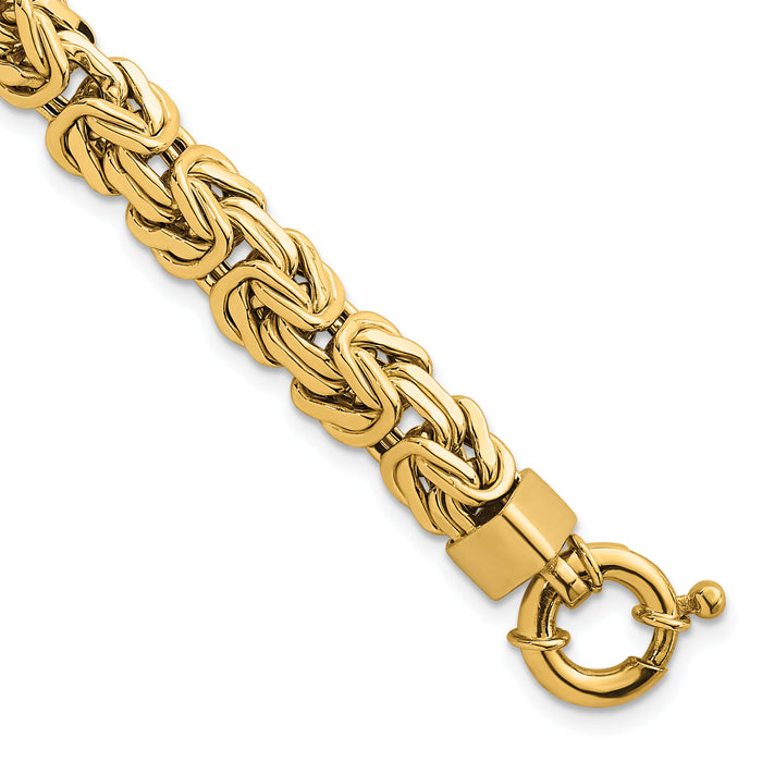 14k Polished 7.5in Knife Edge Byzantine Link Bracelet-SF3197-7.5
