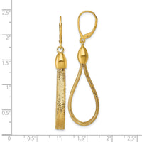 14k Polished Flexible Leverback Dangle Earrings-SF3200E
