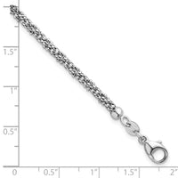 14k White Textured Twisted Fancy Bead 3mm Bracelet-SF3203W-7.75