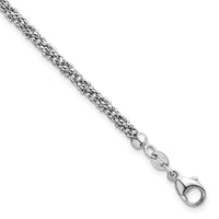 14k White Textured Twisted Fancy Bead 3mm Bracelet-SF3203W-7.75