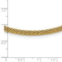 14k Polished and D/C Round Woven Wire 17in Necklace-SF3204-17
