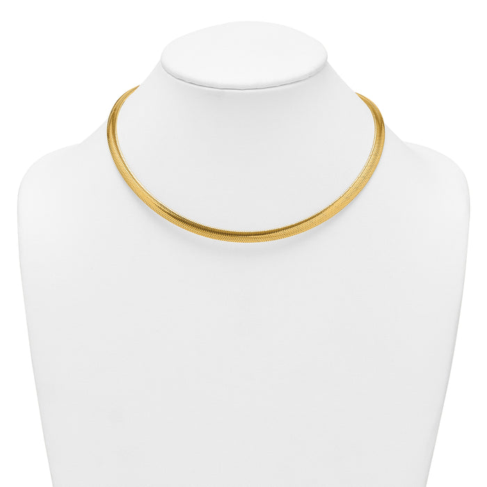 14k Polished Mesh 17in Necklace-SF3207-17