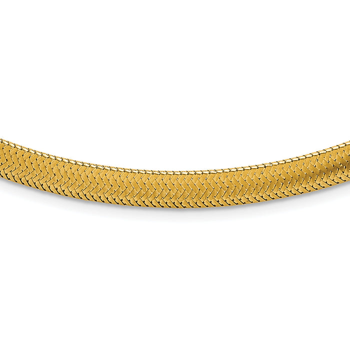 14k Polished Mesh 17in Necklace-SF3207-17
