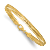 14k Polished Mesh 7.5in Bracelet-SF3207-7.5