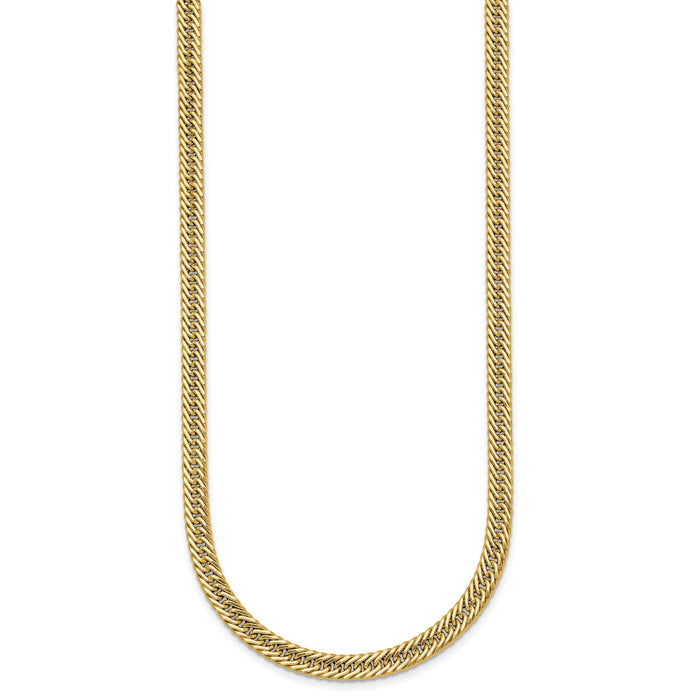 14k Polished 17in Fancy Hollow Link Necklace-SF3208-17