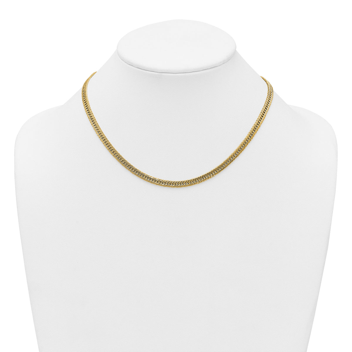 14k Polished 17in Fancy Hollow Link Necklace-SF3208-17