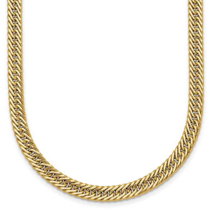 14k Polished 17in Fancy Hollow Link Necklace-SF3208-17