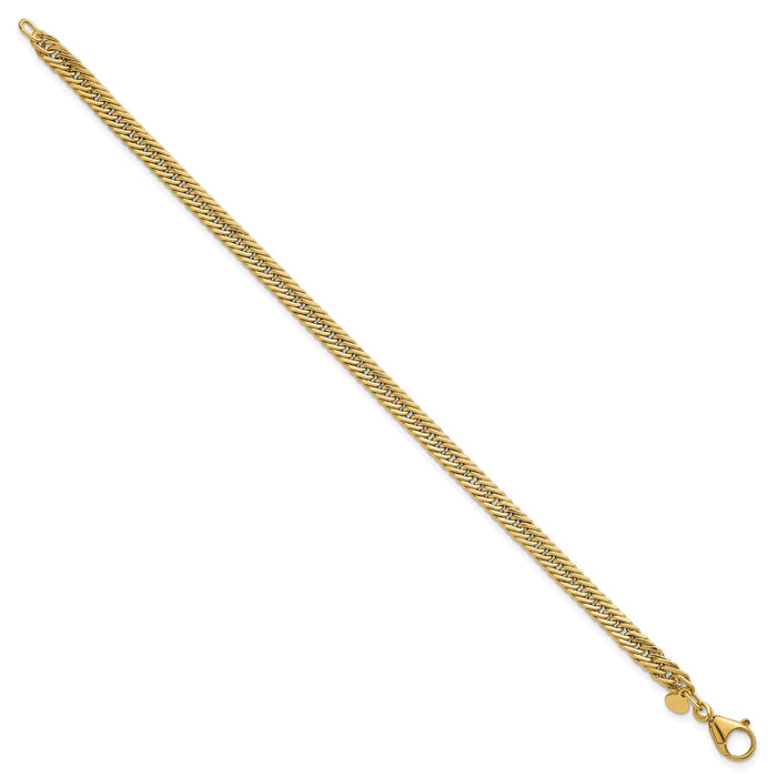 14k Polished 7.5in Fancy Hollow Link Bracelet-SF3208-7.5