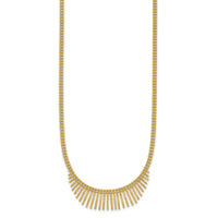 14k Polished and Textured 2 Strand Multi Dangle 17in Necklace-SF3210-17