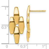 14K Polished Fancy Link Dangle Post Earrings-SF3211E