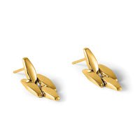 14K Polished Fancy Link Dangle Post Earrings-SF3211E