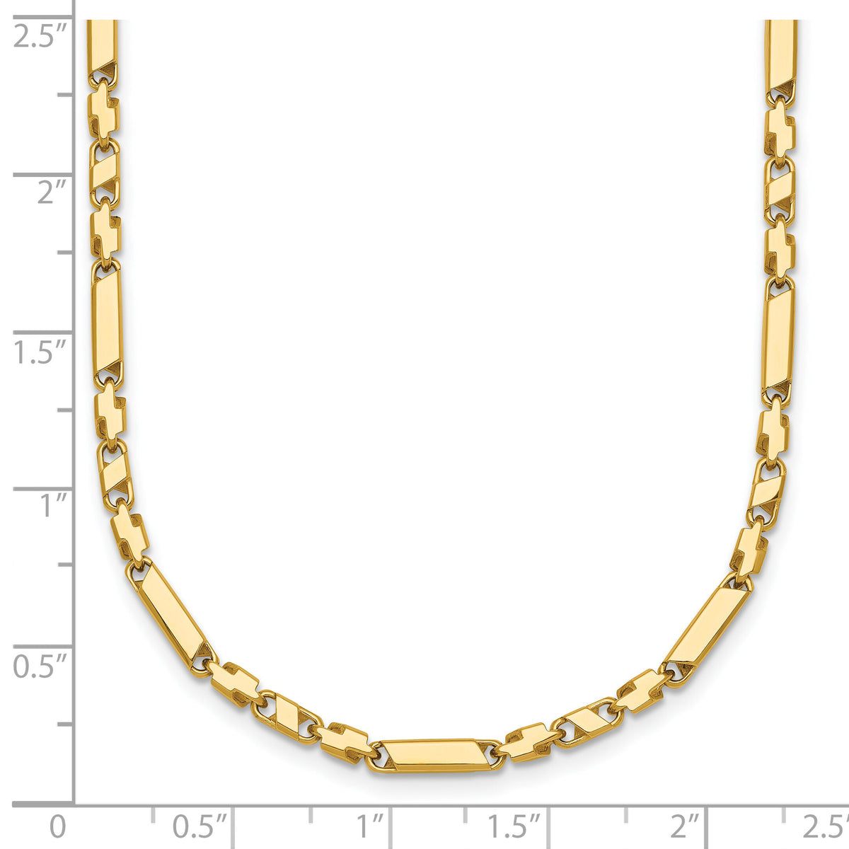 14k Polished Fancy Bar Link 19.75in Necklace-SF3212-19.75