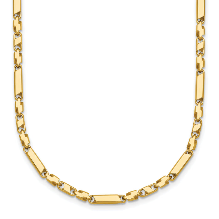 14k Polished Fancy Bar Link 19.75in Necklace-SF3212-19.75
