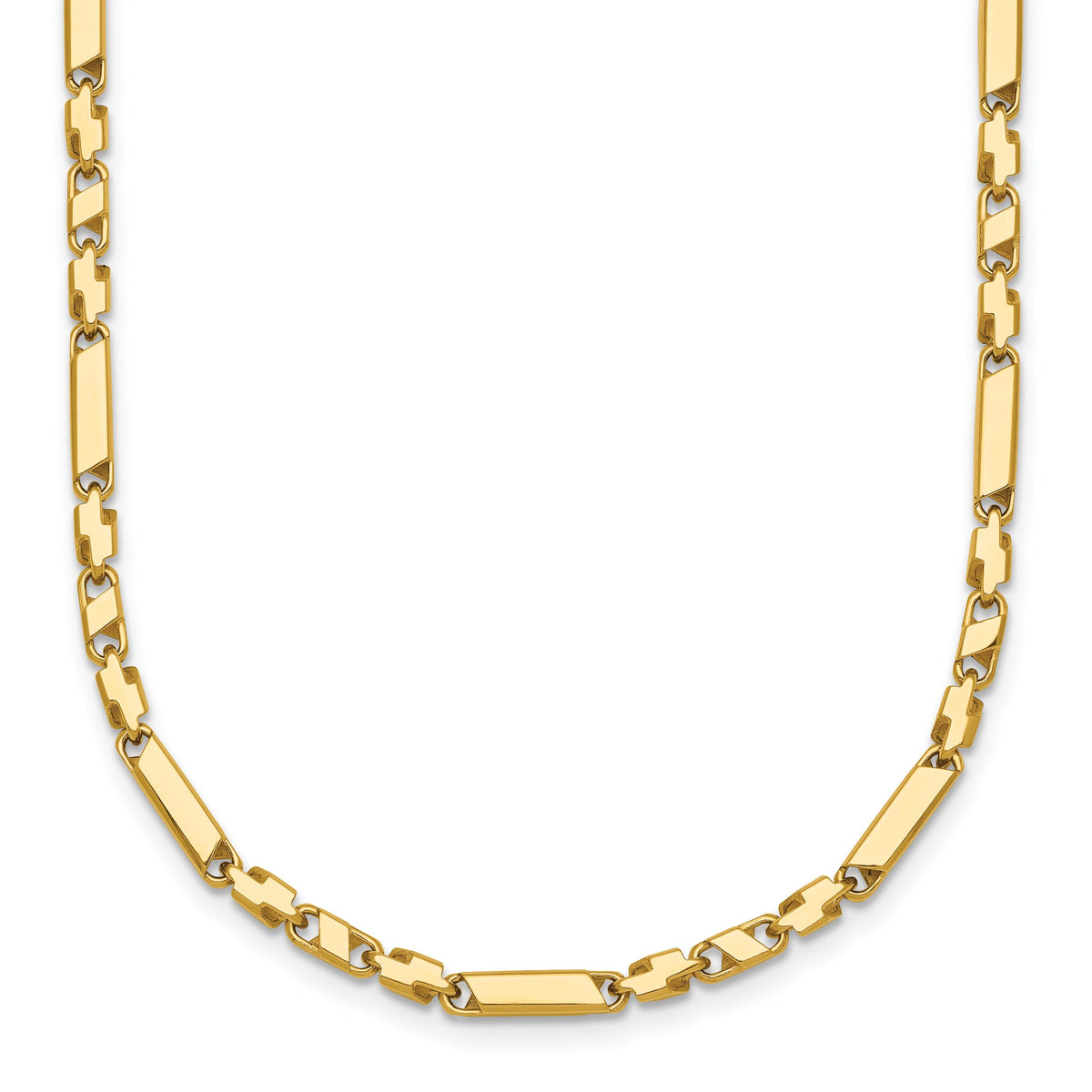 14k Polished Fancy Bar Link 19.75in Necklace-SF3212-19.75