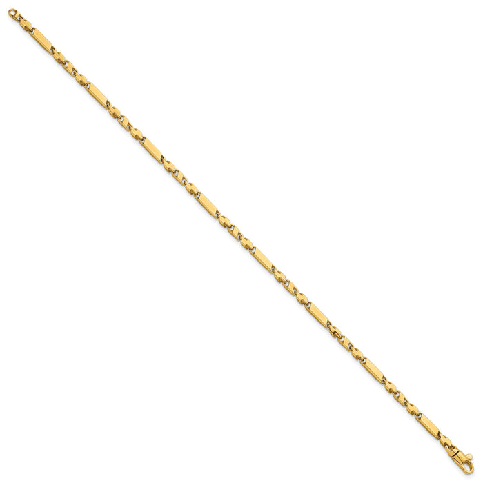 14k Polished Fancy Bar Link 8in Bracelet-SF3212-8.25