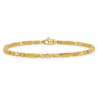 14k Polished Fancy Bar Link 8in Bracelet-SF3212-8.25