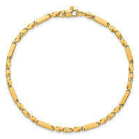 14k Polished Fancy Bar Link 8in Bracelet-SF3212-8.25