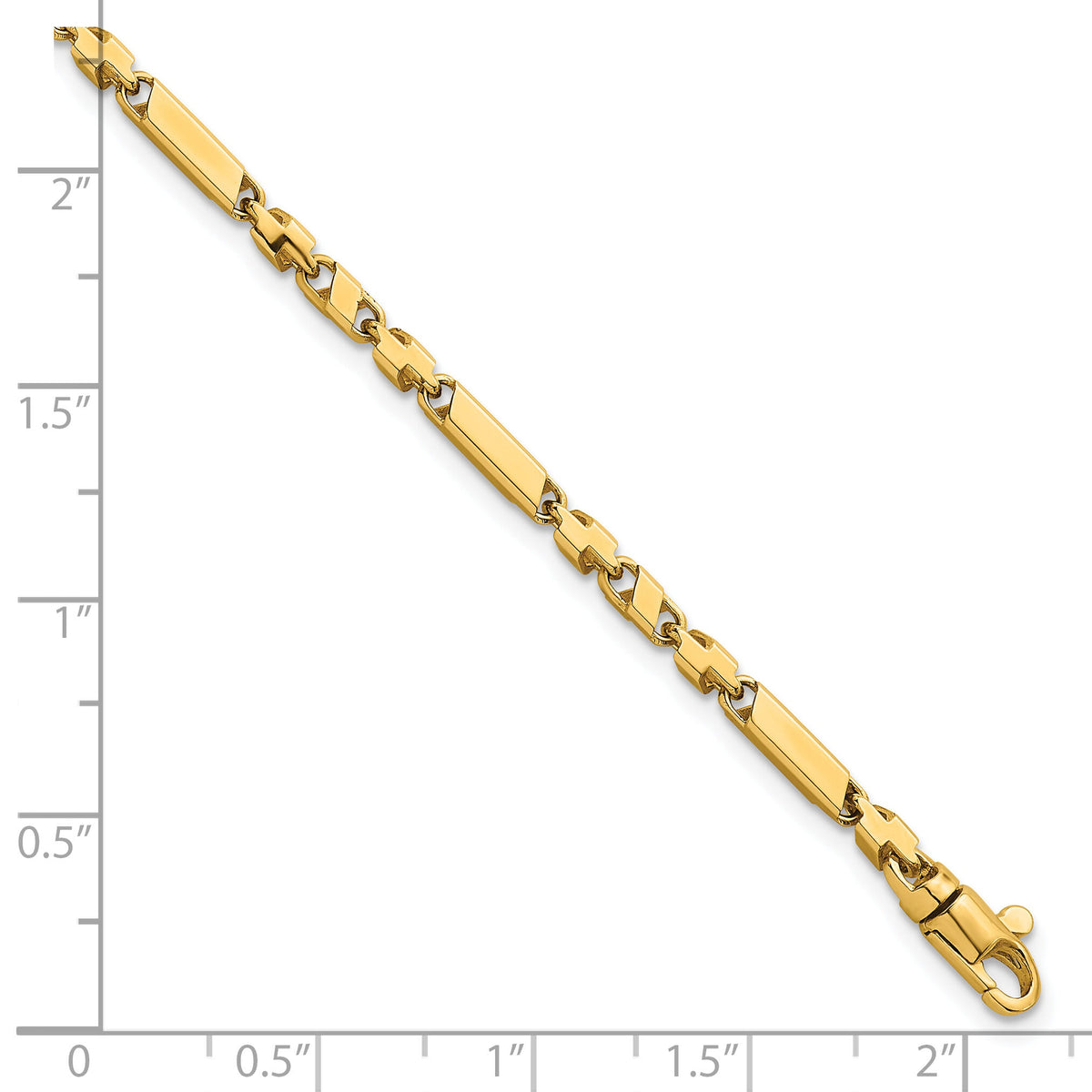 14k Polished Fancy Bar Link 8in Bracelet-SF3212-8.25