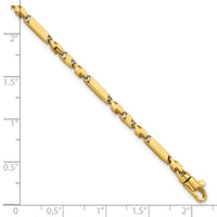 14k Polished Fancy Bar Link 8in Bracelet-SF3212-8.25