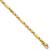 14k Polished Fancy Bar Link 8in Bracelet-SF3212-8.25