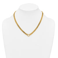 14k Polished 18in Curb Link with Circle Element Necklace-SF3213-18