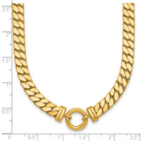 14k Polished 18in Curb Link with Circle Element Necklace-SF3213-18