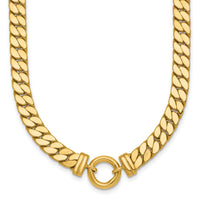 14k Polished 18in Curb Link with Circle Element Necklace-SF3213-18