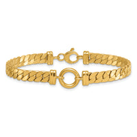 14k Polished 7.5in Curb Link with Circle Element Bracelet-SF3213-7.5