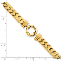 14k Polished 7.5in Curb Link with Circle Element Bracelet-SF3213-7.5