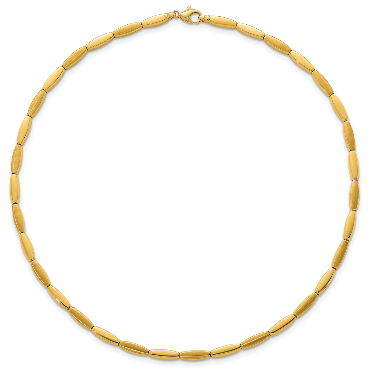 14k Brushed and Polished Fancy Bar Link 4mm Necklace-SF3214-16.75