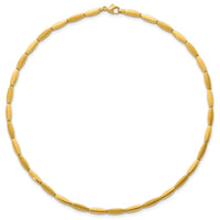 14k Brushed and Polished Fancy Bar Link 4mm Necklace-SF3214-16.75