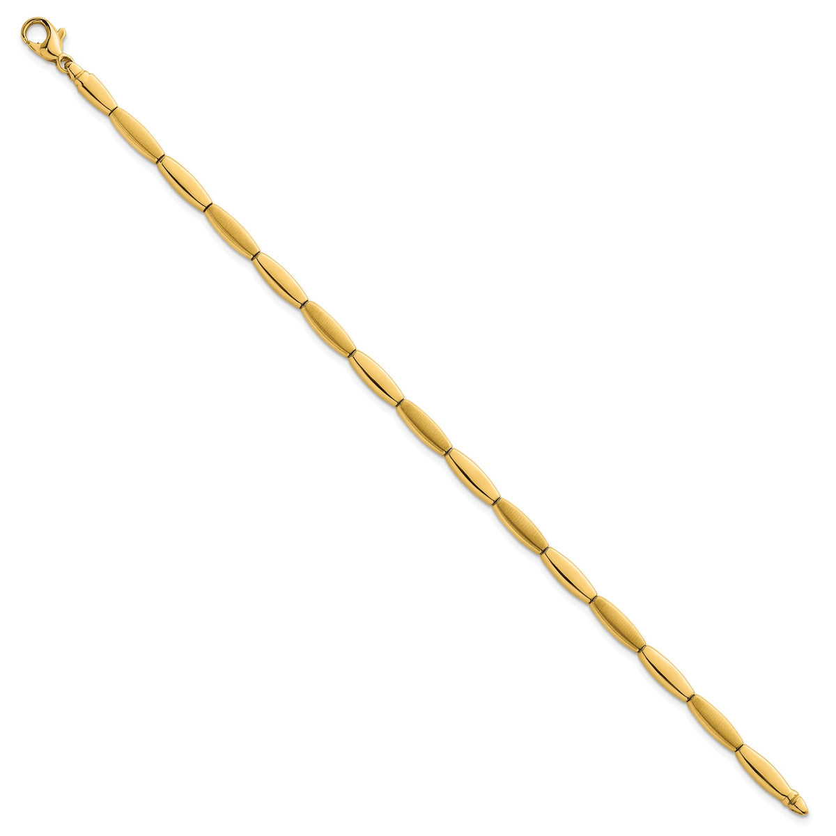 14k Brushed and Polished Fancy Bar Link 4mm Bracelet-SF3214-7.5